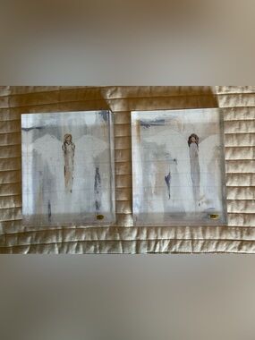 Raz Imports Set of 2 Angel Acrylic Wall Art – Neutral Tones